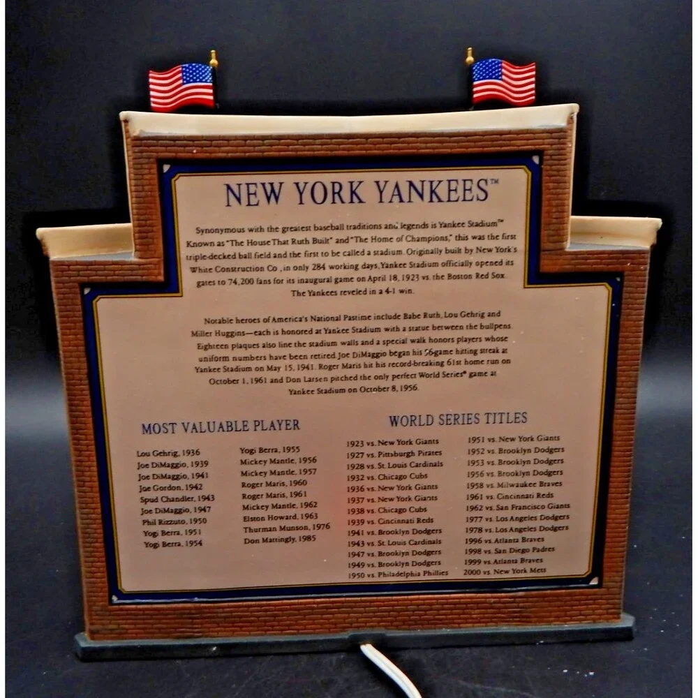 Dept 56 New York Yankee Stadium Collectible Ceramic House Illuminated